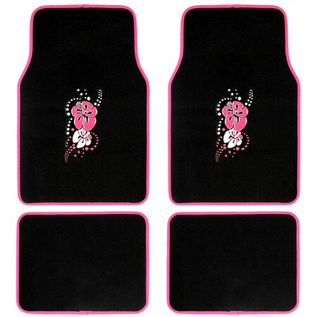 Bdk Hawaii Pink Carpet Car Floor Mats - 4 Pieces MT-452-PK